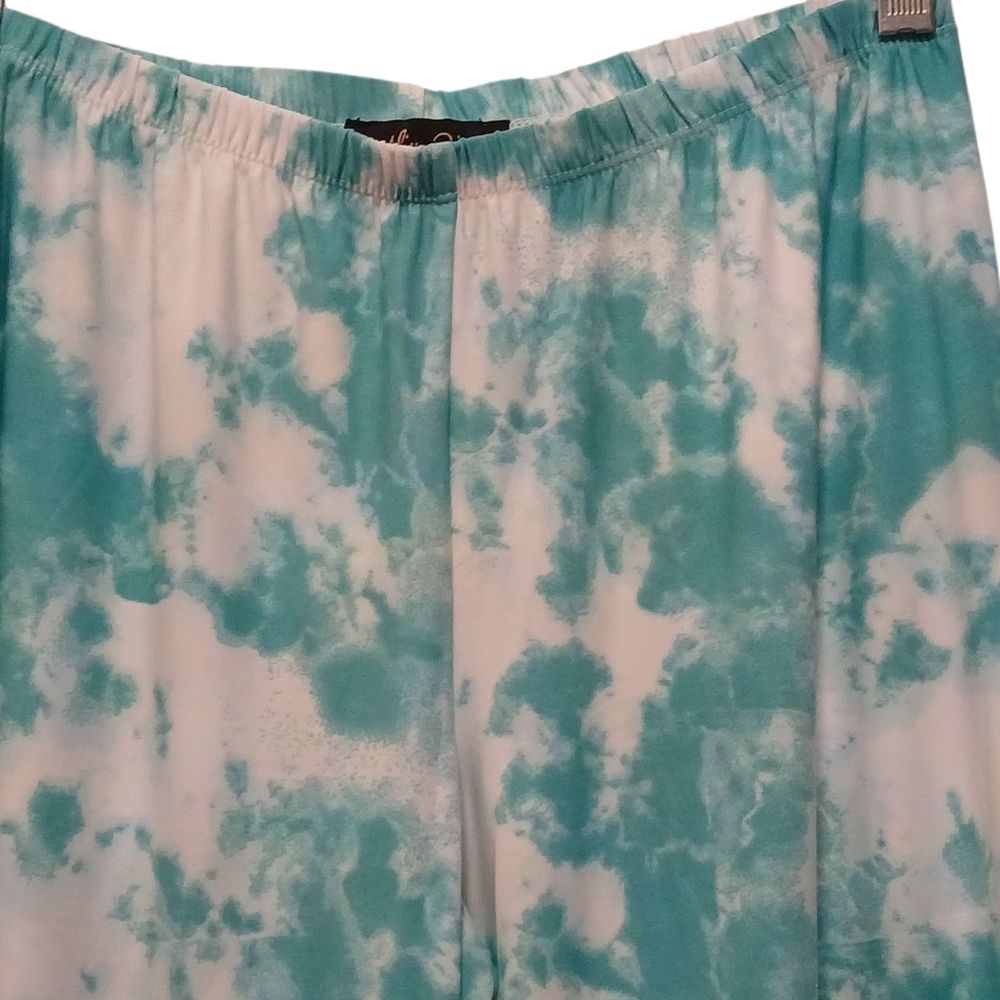 Melissa Paige -NWT, Women Size PS, Tie dye Palazzo Wide Leg Boho Turquoise Pants - Picture 10 of 10